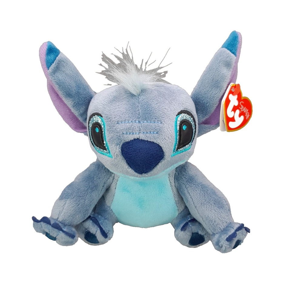 Ty Beanie Babies STITCH Plush 6" Disney Sparkle Blue Alien Stuffed Animal 2023